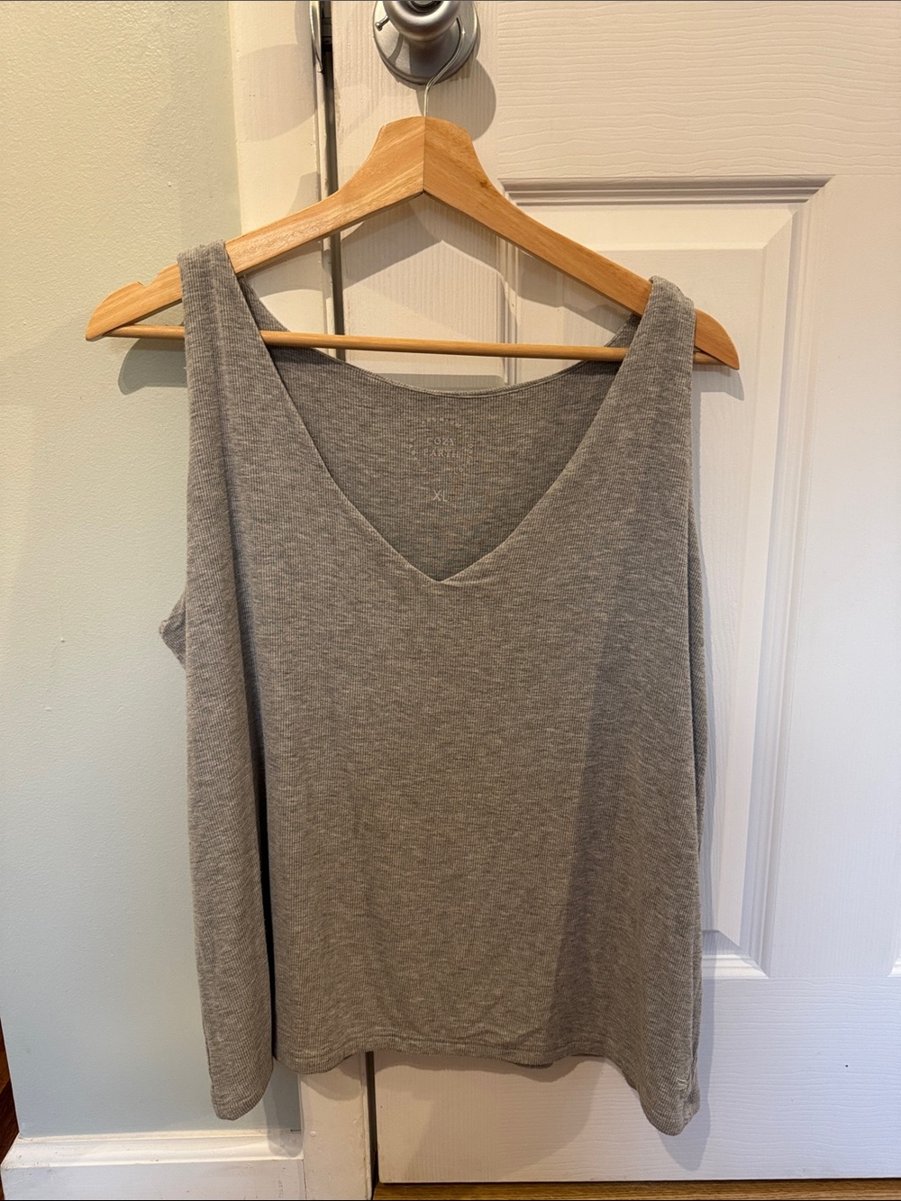 Women's V-Neck Sleep Tank Top in Heather Gray